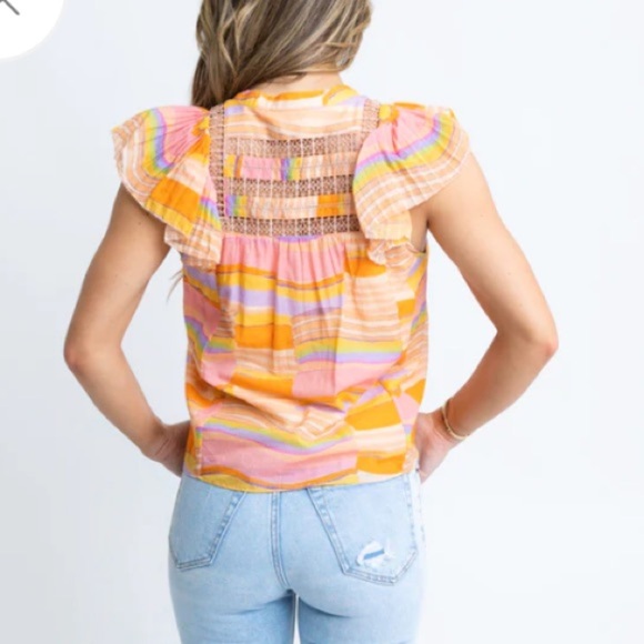 Karlie Multicolor Striped Top NWOT - Picture 8 of 11